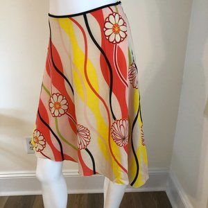 ON HOLD Trina Turk Asymmetric Flower Power Skirt Silk